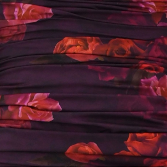 House of CB Lanetta Romantic NEW Floral Dress Medium Purple Burgundy Flower - Picture 10 of 12